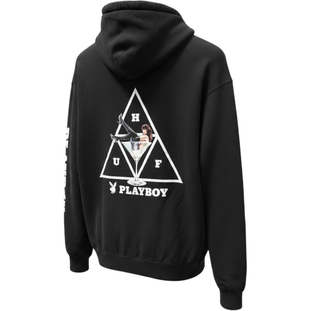 HUF x Playboy Martini Girl Graphic Hoodie Black Streetwear Men's Medium